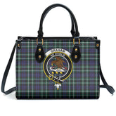 Graham of Montrose Modern Tartan Crest Leather Handbag